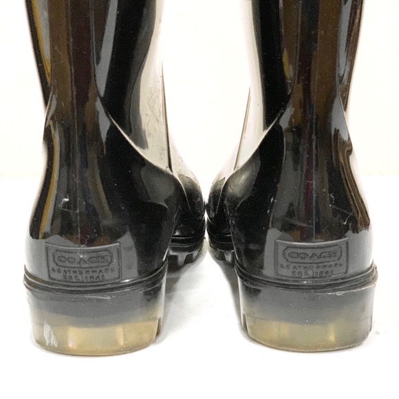 COACH Black Mid-Calf Waterproof Boots - Picture 15 of 16